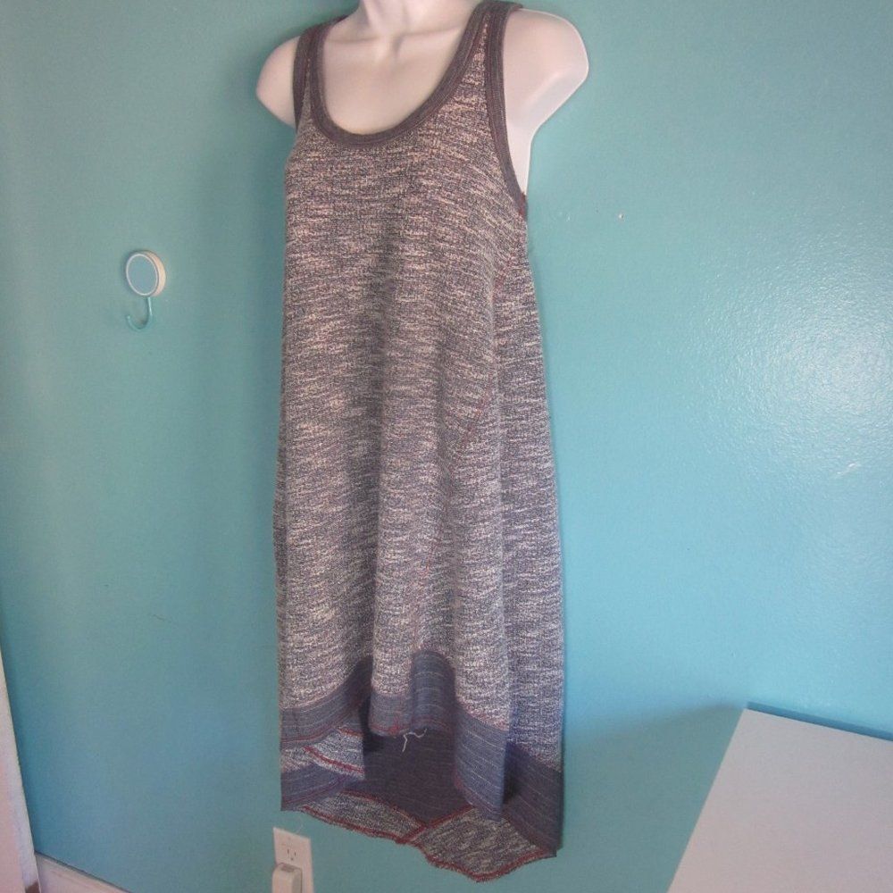 Anthropologie Left of Center Size M High Low Tank Dress Blue Weave